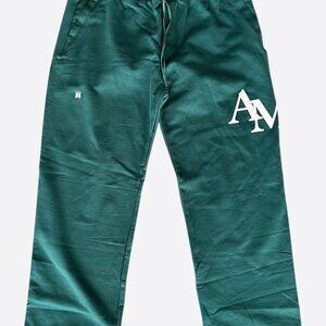 Amiri Green & White Staggered Logo Sweatpants